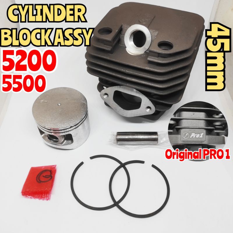 5200 5500 5800 Cylinder blok PRO 1 ORIGINAL mesin senso chainsaw mini 52cc 45mm 58cc