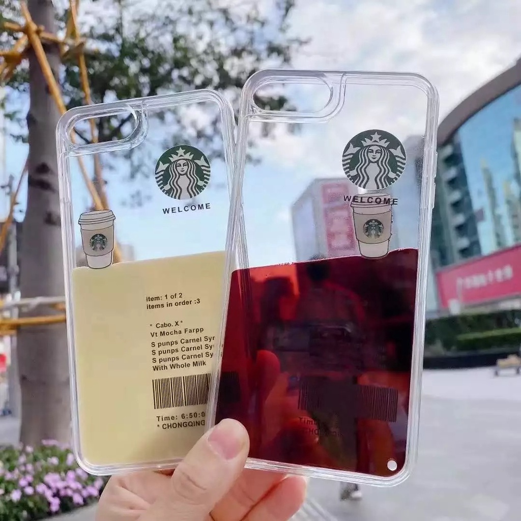 CASING GLITTER AIR GERAK STARBUCKS COFEE FOR IPHONE 7 7+ 8 8+ X XR XS MAX 11 PRO MAX 12 PRO MAX 13 PRO MAX