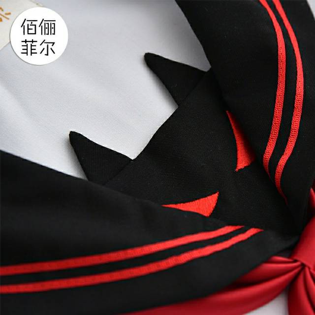 Seiufuku uniform jepang anime devil cosplay hitam putih