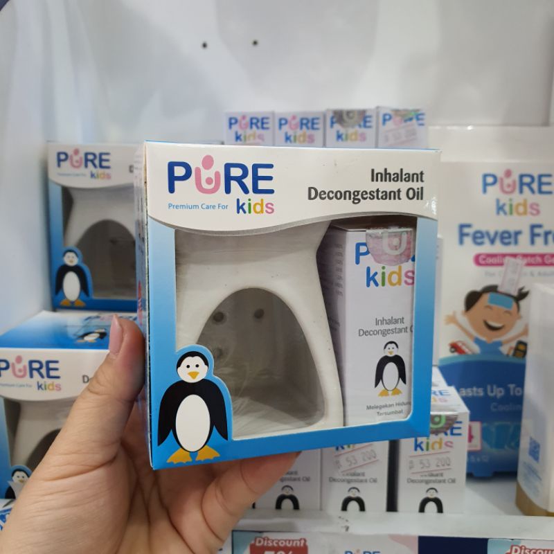 PAKET Pure Kids Inhalant Decongestan 10ml + Tungku Aromatherapy  Pelega Hidung Tersumbat Bayi Anak-Set Tungku