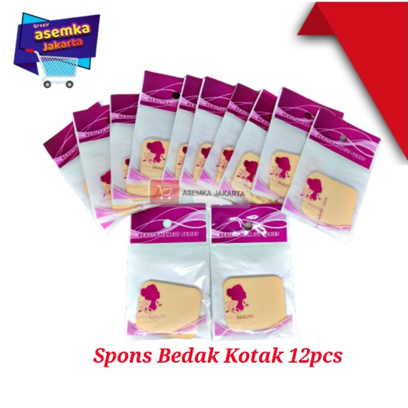 Spons Bedak 12pcs Young Beauty Marzell Kemasan Plastik Grosir