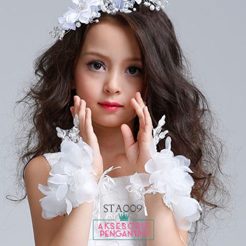 [PRODUK TERLARIS] AKSESORIS PESTA SARUNG TANGAN ANAK WEDDING GLOVES PUTIH STA009