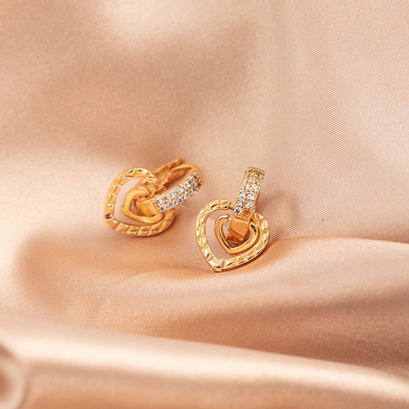 [AXIER PROMO]-Anting Drop Xuping Lapis Emas Zirkon Hias Untuk Remaja Perempuan Dan Wanita-1