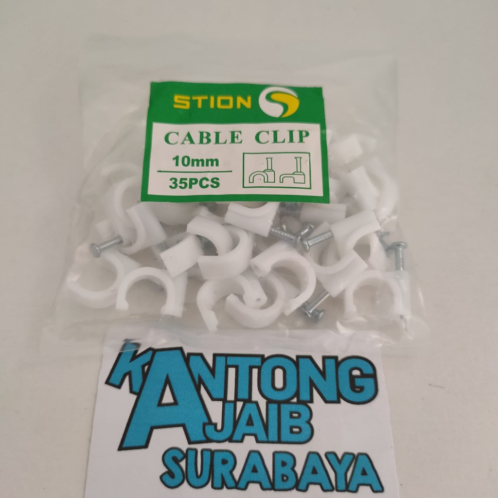 Klem Kabel Stion 10mm Klem Kabel Paku Baja 10mm Klem Kabel Listrik Paku Beton 10mm