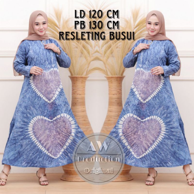 DRESS KAOS JUMBO LENGAN PANJANG BUMIL BUSUI RESLETING DEPAN KEKINIAN BATIK PEKALONGAN TERBARU TERMURAH