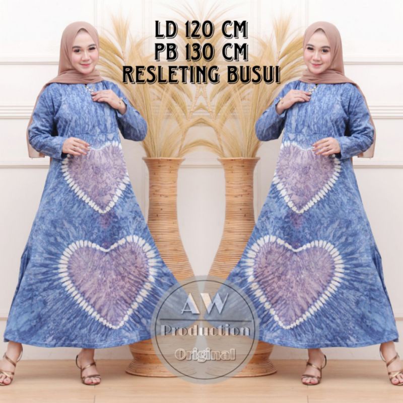 DRESS KAOS JUMBO LENGAN PANJANG BUMIL BUSUI RESLETING DEPAN KEKINIAN BATIK PEKALONGAN TERBARU TERMURAH