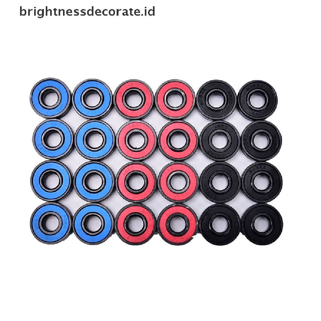 [birth] 8pcs/set 608RS skate skateboard steel integrated spacer bearings fit [ID]