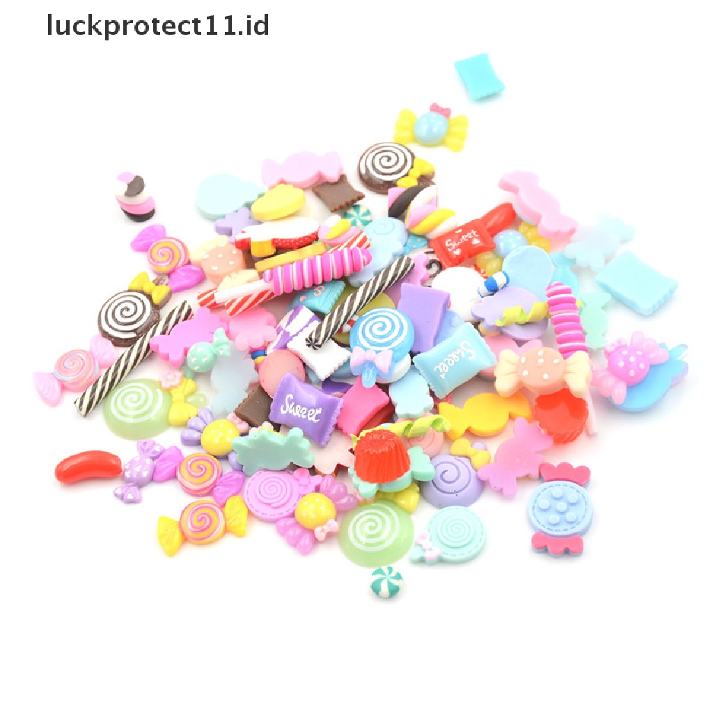 //HG&amp;ID// 10Pcs DIY Phone Case Decor Crafts Miniature Resin Lollipop Candy Dollhouse Food Supply .