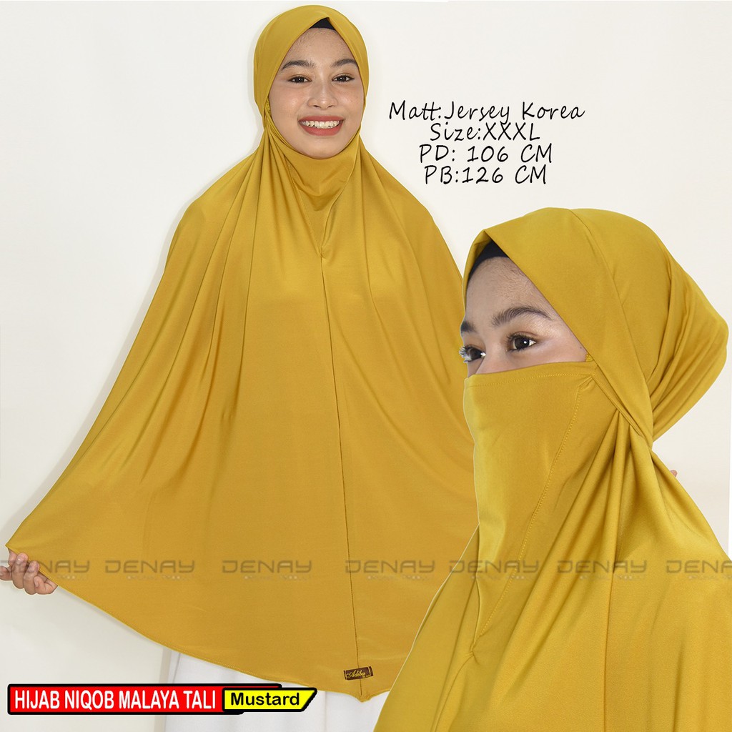 TOKODENAY - HIJAB MASKER - NIQAB MALAYA 2IN1 - BAHAN JERSEY - JILBAB WANITA MUSLIMAH - BEST SELLER