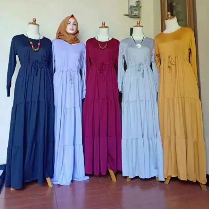 Gamis jersey canda susun jumbo busui