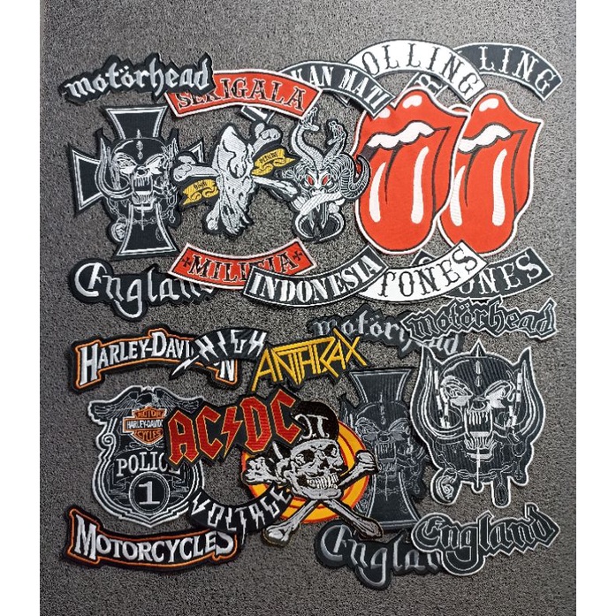 Backpatch bordir satu set MotorHead / Acdc termurah Terlaris dan terkeren