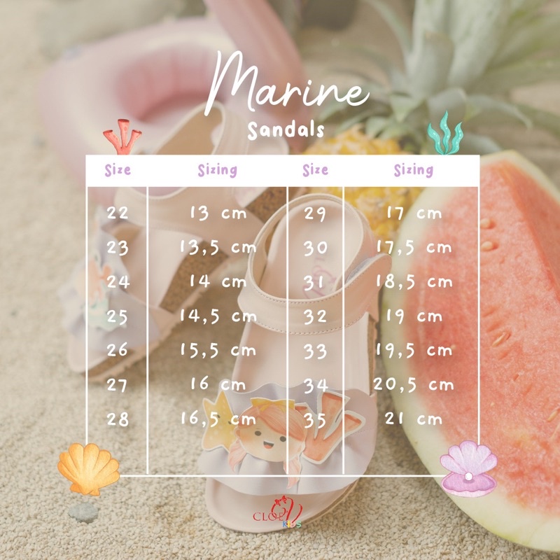 CLOEVKIDS - Marine Sepatu Sandal Anak Perempuan - Mermaid Series