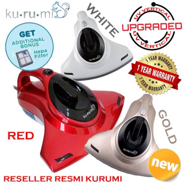 UPGRADED Vacuum Cleaner Kurumi KV01 KV 01 FREE HEPA FILTER - UV VERTICAL