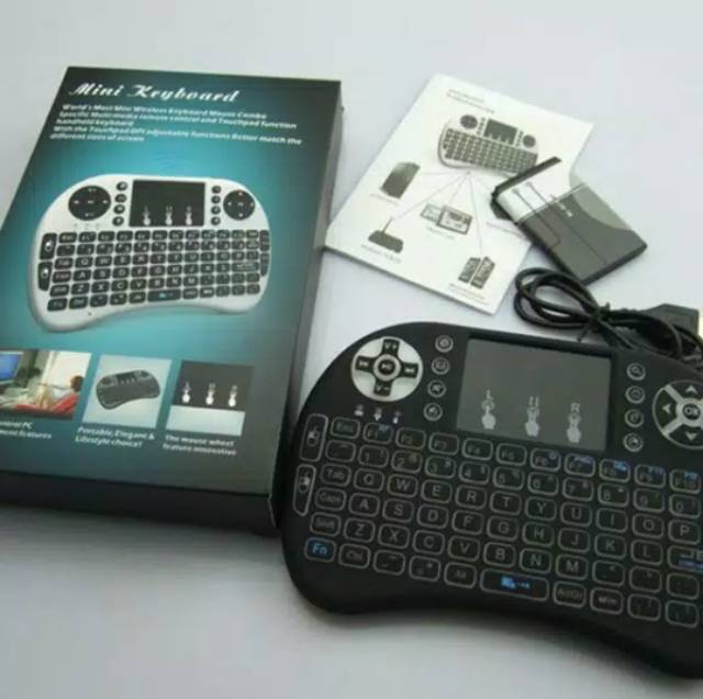 Keyboard Remote Kontrol Nirkabel i8 Mini dengan fisor Backlight