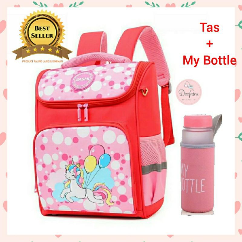 Tas Sekolah Anak Perempuan Ransel Wanita TK SD Free My Bottle