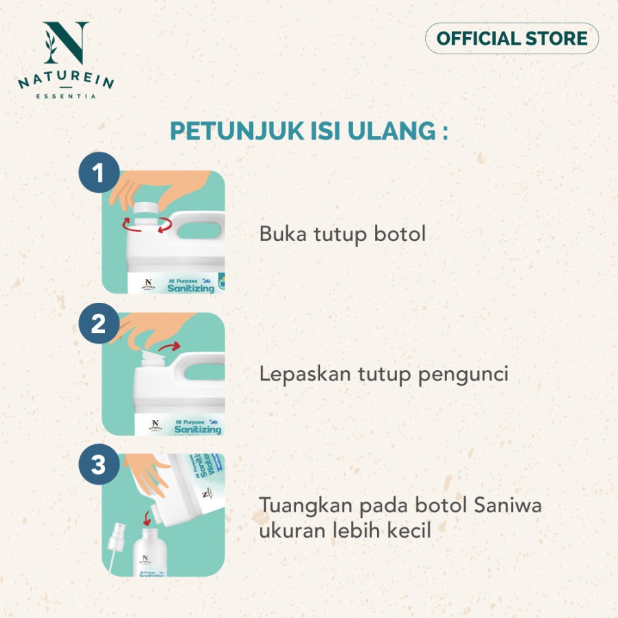 Naturein All Purpose Sanitizing Water Kemasan Refill 1 Liter