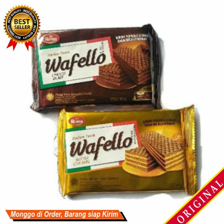 

Kue Biskuit Wafer rasa Coklat Jajanan Snack camilan keluarga ~ ROMA Wafer Wafello 48g