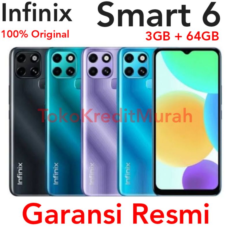 Infinix Smart 6 3/64 Garansi Resmi 1 Tahun RAM 3GB 64GB 3GB/64GB 2/32