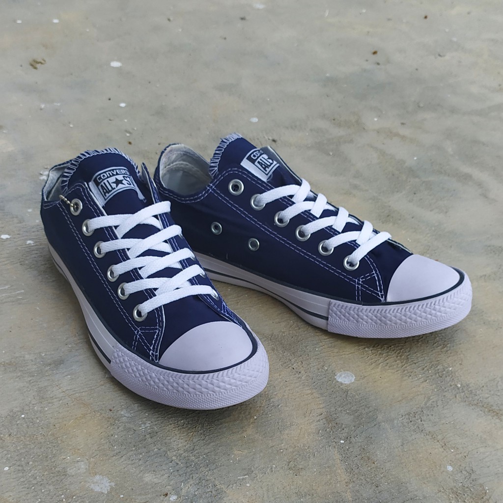 BISA COD SEPATU CONVERSE LOW  ALL STAR PENDEK PRIA WANITA NAVY FREE BOX