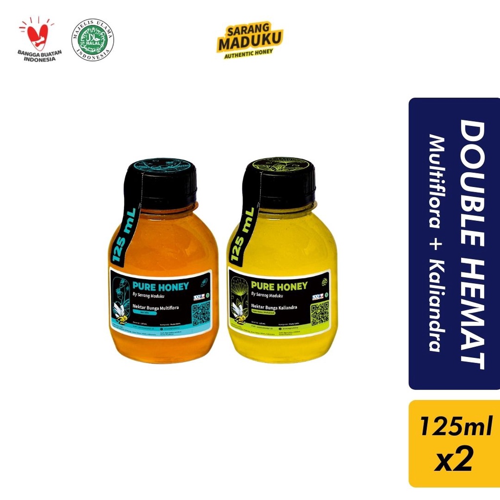 

Madu Murni Double Multiflora Kaliandra Asli Raw Honey [125ml]