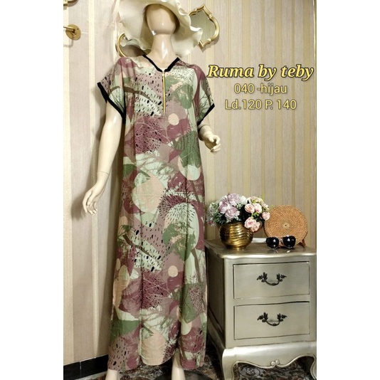 DASTER ARAB TEBY RUMA SERIES RAYON VISCOSE BIG SIZE BY TEBY ORI-HIJAU 040