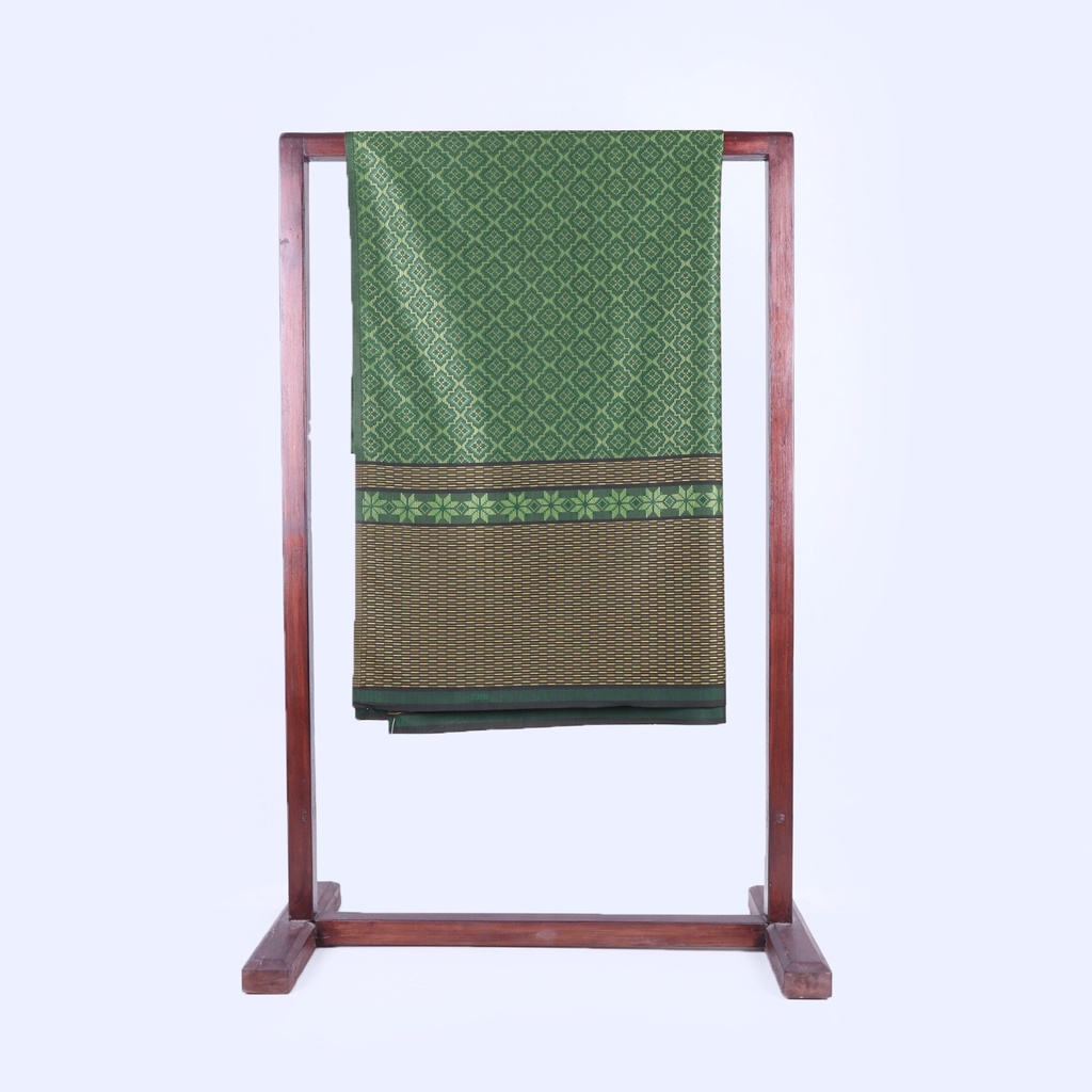 Kain Batik BHS Classic Motif Jacquard Warna Hijau Kuning