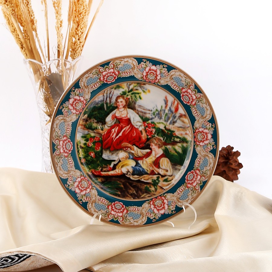 Piring Makan Ceper Keramik Capodimonte Motif Summer Beauty per 6 pcs - SALE A