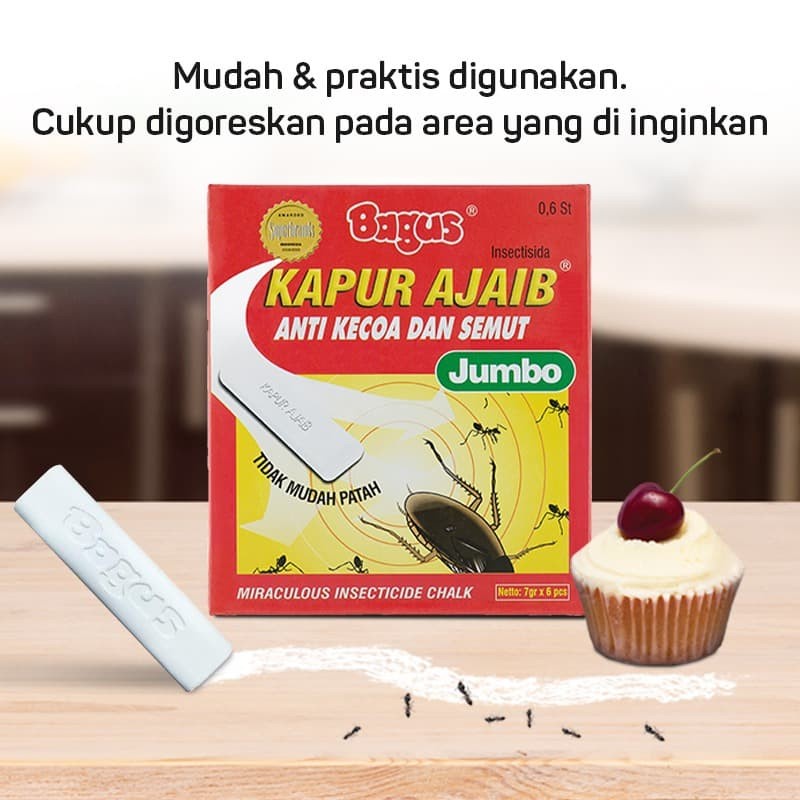 Bagus Kapur Ajaib 6's Jumbo Anti Semut dan Kecoa Basmi Semut dan Kecoa