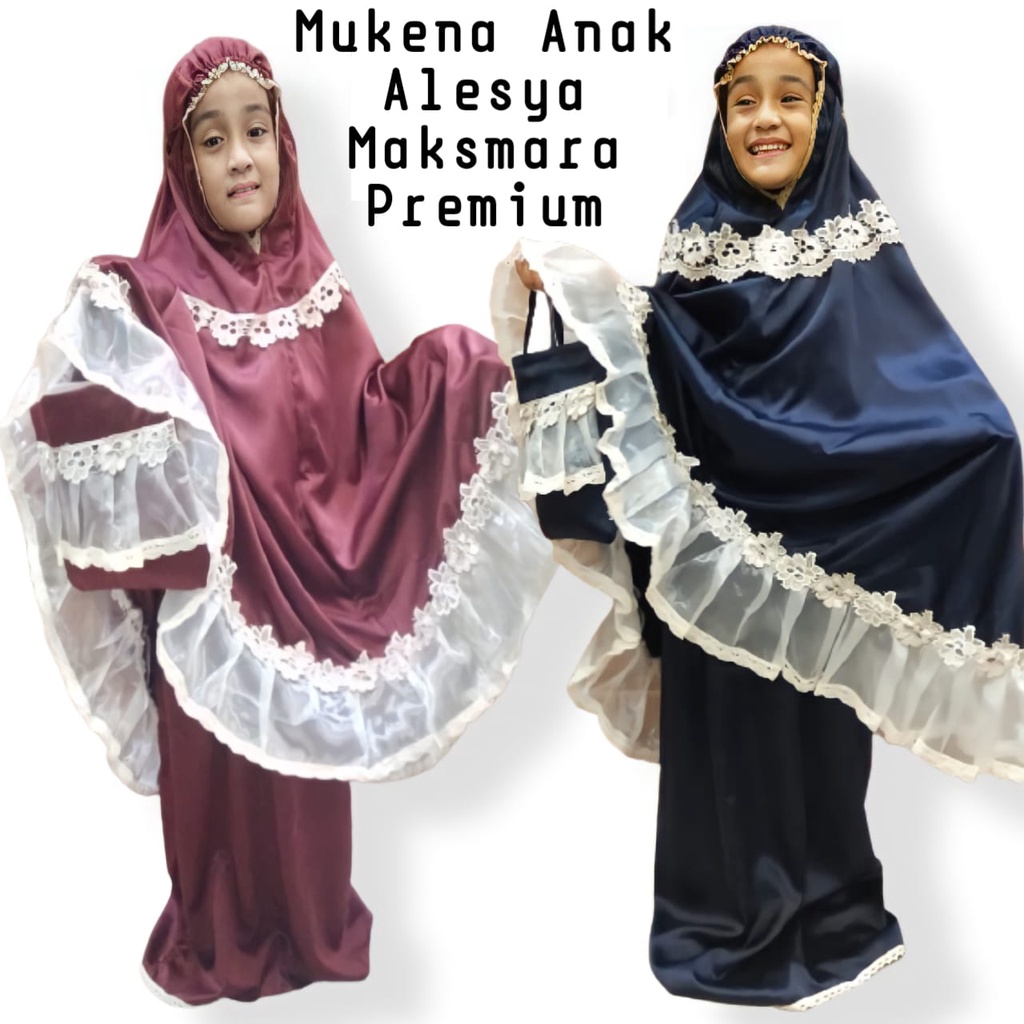 Mukena Anak Renda Alesya Bahan Maksmara Premium/Terlaris/Bisa Bayar di Tempat