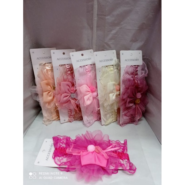 6 pcd bandana rambut bayi renda korea