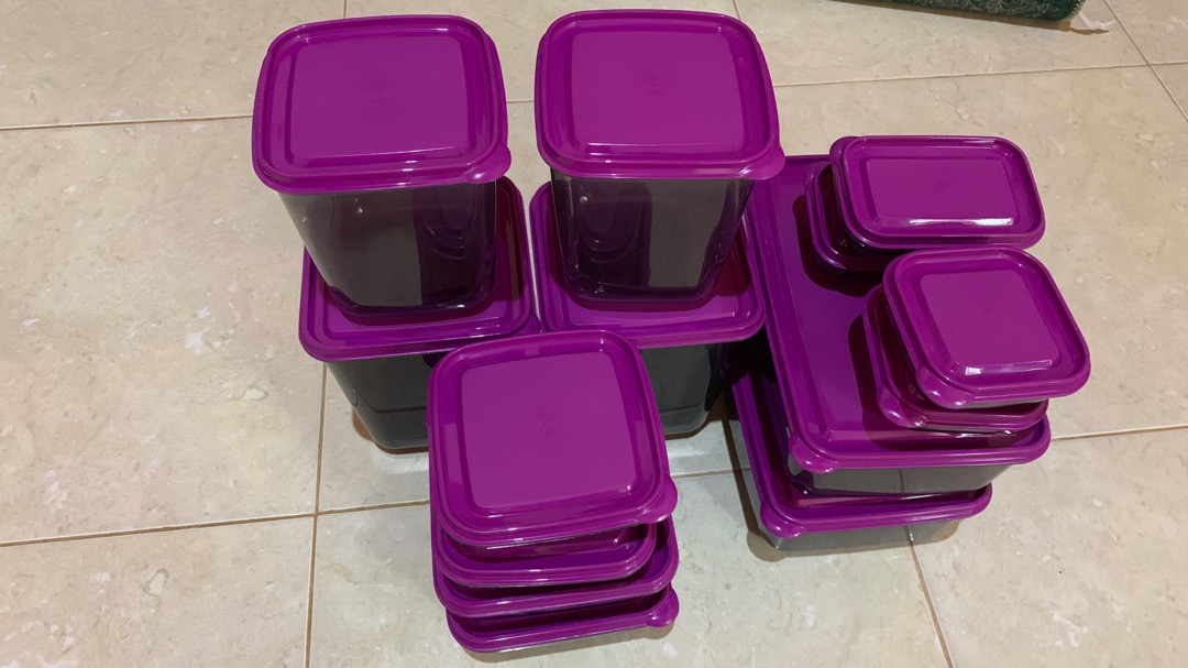 Calista Otaru Smoke Isi 14 Pcs (7 Set) / Toples Plastik / Tempat Makanan / Container / Warna Ungu