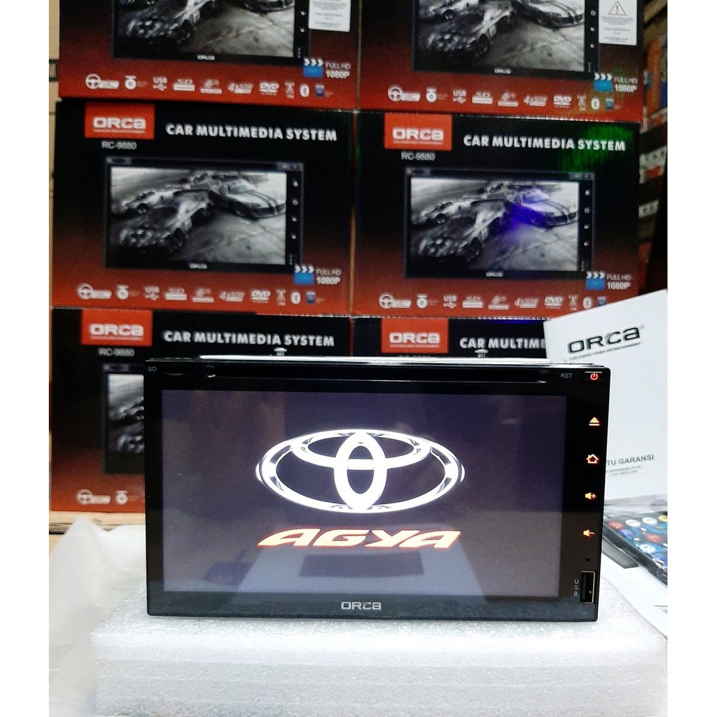 Doubledin Toyota Agya Head Unit Agya Tv Mobil Agya ORCA-9800 suku c