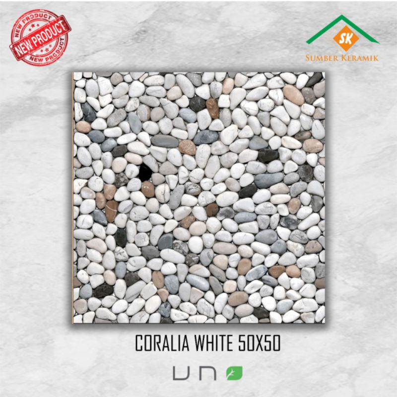 KERAMIK LANTAI 50X50 CORALIA WHITE / UNO / KASAR
