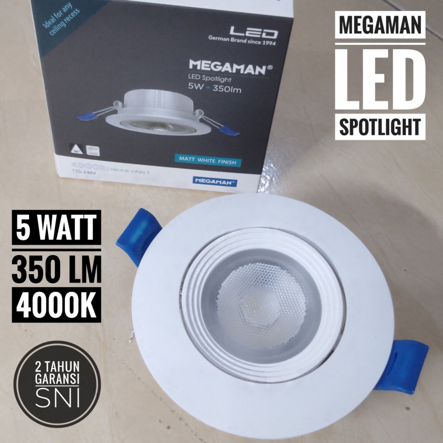 Lampu LED Spotlight 5 Watt MEGAMAN 2.5&quot; 4000K - Cool White MQTL2048-5W