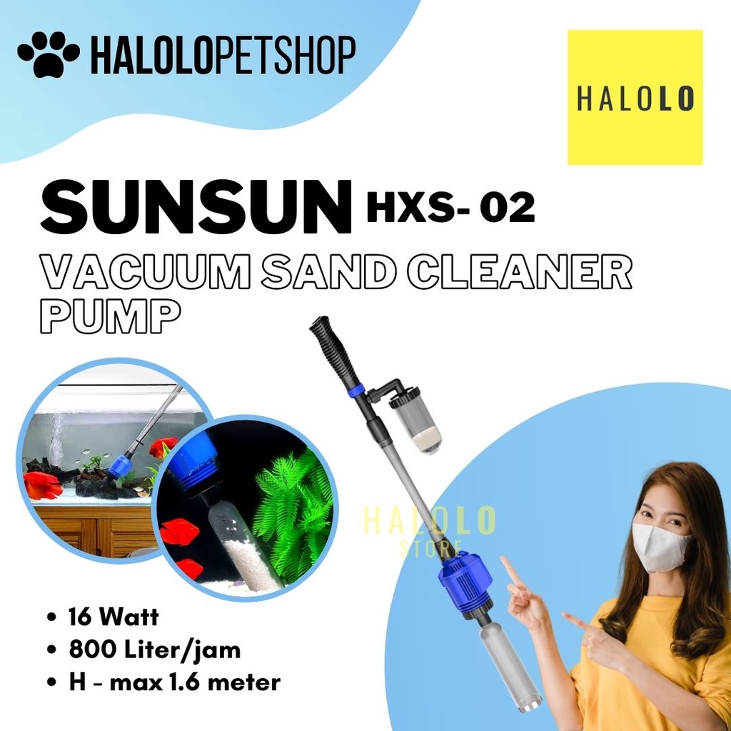 Cleaner Pump Aquarium Penguras Air Sand Cleaner Vacum SUNSUN HXS-02