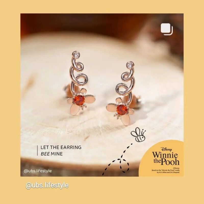 Kalung dan cincin winnie the pooh dewasa UBS kadar 375 8K