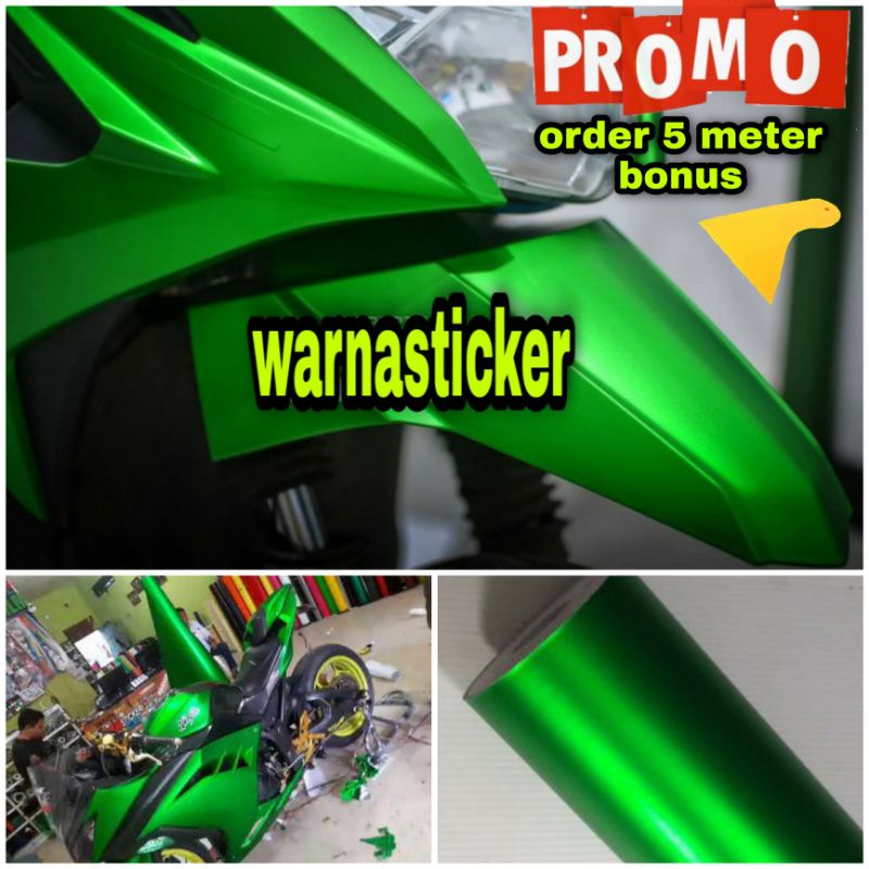 Skotlet Sticker Motor Crom Skotlet Hijau Doff Skotlet Hijau Metalik Stiker Motor