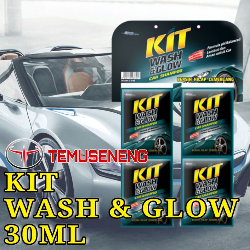 Kit Wash &amp; Glow Car Sachet 30Ml Shampoo Cuci Mobil Motor Kendaraan Perawatan Bersih Kilap Cemerlang
