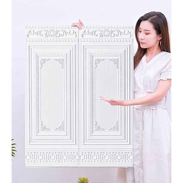 READY SEMUA WARNA [TEBAL] Wallpaper 3D Foam Tembok Dinding Motif Pintu Jendela/Stiker Foam 3D Dinding Dekorasi Ruangan-3