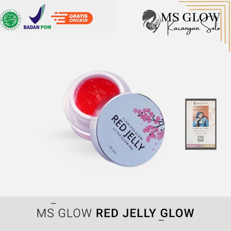 Red Jelly Ms Glow Original Free Tas dan Botol minum Kaca cantik dari Ms Glow