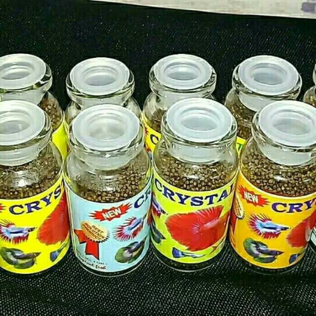 Makanan Pelet Ikan Hias Cupang Dan Guppy Crystal Tropical Botol