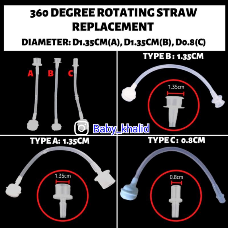 Universal Weighted Straw / Sedotan Dengan Pemberat Untuk Botol Bayi