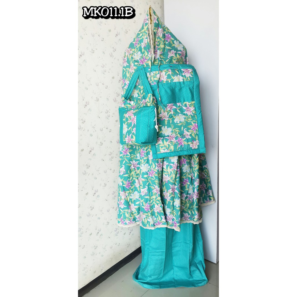 sajadah set / mukena polkadot katun jepang / mukena polkadot dewasa