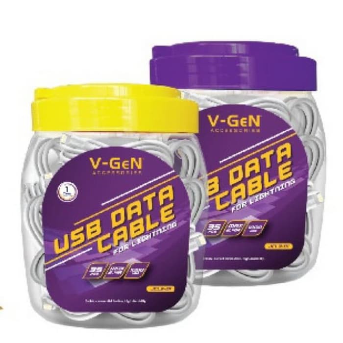 Kabel Data iPhone Lightning V-GeN JCL3-01 2.4A ISI 35pcs