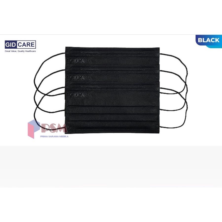 Masker 3ply Earloop Karet Gidcare / Surgical Face Mask Perbox isi 50pcs