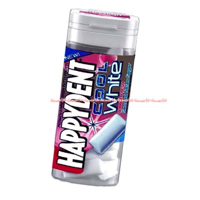 Happydent Cool White Tutti Frutti 28gr Permen Karet Botol Rasa Mint Pedas Happy Dent