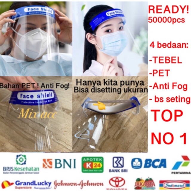 Face Shield Medis Tebal Pelindung Wajah Anti Fog