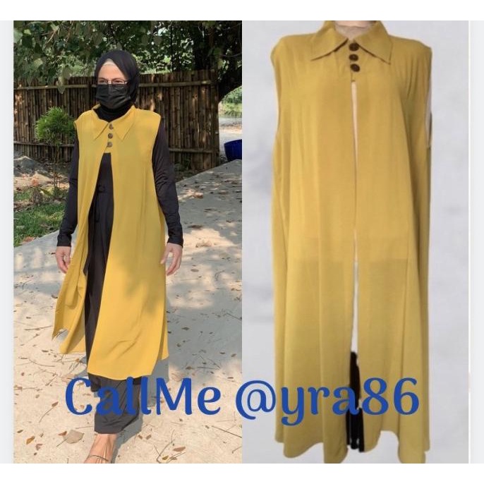 Outer Ceruty Babydoll/Cardigan tanpa lengan/Rompi