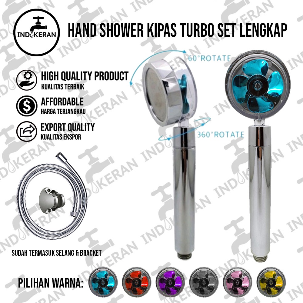 INDOKERAN - Hand Shower Kipas Turbo Set Lengkap