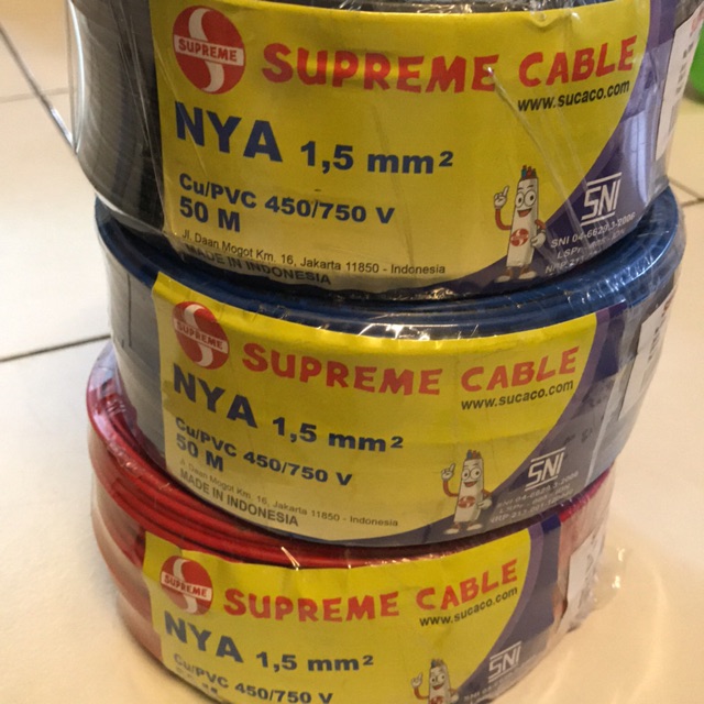 Kabel supreme  NYA  1 5 mm kabel engkel isi 1 supreme  